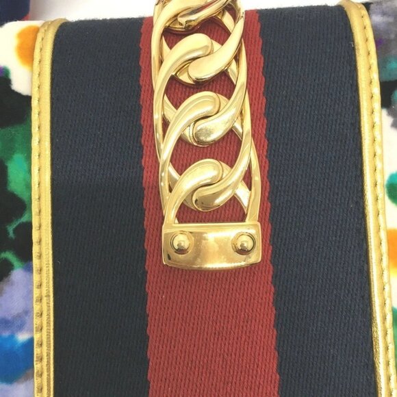 GUCCI 421882 Floral Silvi Small ribbon Shoulder Bag Velor / Leather Multicolore - Picture 7 of 16